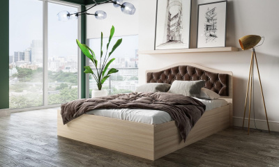  Кровать с мягким изголовьем Дели 200x140 см